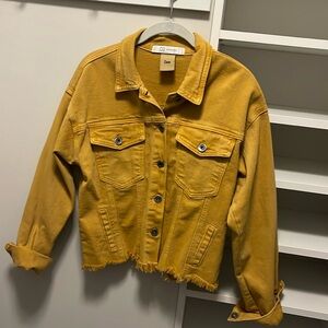 Golden/Yellow Crop Denim Jacket